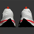 White Athletic Sneakers With Knit Upper Neon Pink And Green Accents Design