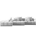 Modern Sectional Sofa With Modular Design Plush Cushions And Comfortable Upholstery 3d model