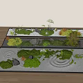 Lush Green Moss Indoor Landscape With Decorative Stones Small Plants And Smooth Sand Arrangement