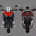 Two Red And Black Motorcycles Different Angle Displays 3d model