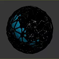 Mystical Creature Egg With Black Shell And Blue Glowing Interior