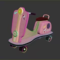Pink Hello Kitty Kids Toy Motorcycle With Black Seat Yellow Headlight And Wheels