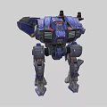 Blue Gray Mech Robot Character With Mechanical Armor And Detailed Structure Design 3d model