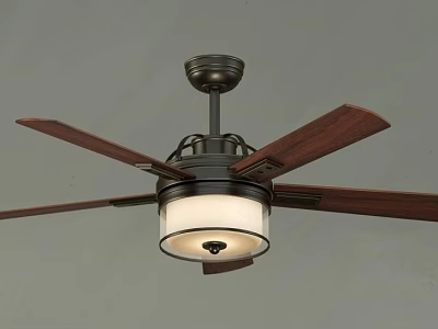 Modern Ceiling Fan With Wooden Blades And Light Fixture For Home Decoration 3d model
