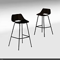 Modern Bar Stools With Wooden Seats Backrests And Metal Legs Design
