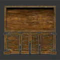 Vintage Wooden Chest Open With Metal Hardware And Natural Wood Grain