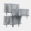 Stylish Blue and White Striped Roller Blinds in Rolled Up Home Decor Design