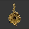 Artistic Golden Candlestick Sculpture Carving With Intricate Decorative Patterns Design