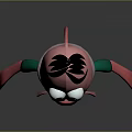 Cartoon Character With Pink Body Beard Wearing Green Shirt Yellow Shorts And Sunglasses