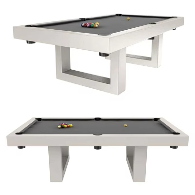 Modern White Frame Pool Table Entertainment Appliance With Billiard Balls On Top 3d model