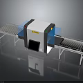 Blue And White Security Scanner With Conveyor Belt For Baggage Screening Equipment