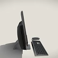 Modern All in One PC with Colorful Windows Interface and Matching Keyboard Mouse 3d model