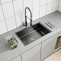 Modern dish washing basin stainless steel sink 3d model