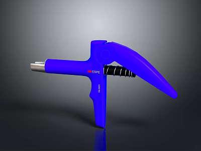 Blue Industrial Spray Tool With Metal Nozzle And Ergonomic Handle Structure 3d model