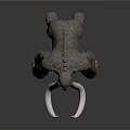 Woolly Mammoth Prehistoric Game Character With Long White Tusks And 3D Model Design