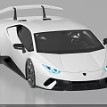 White Modern Sports Car With Sleek Body Design Rear Spoiler LED Headlights And Alloy Wheels