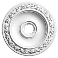 Elegant White Circular Ceiling Rose With Ornate Decorative Carvings And Classic Design