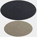 Dark and Light Woven Round Rugs for Modern Home Decor 3d model