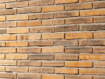 Brick Background Wall Featuring Warm Tones Neatly Arranged Textured Bricks for Interior Decor 3d model