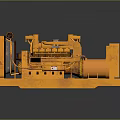 Orange Industrial Diesel Generator With Engine Fan And Mechanical Base