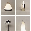 Modern Table Lamps Featuring Various Minimalist Designs with Fabric Shades and Wooden Bases