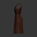 Red Dress Sculpture With Belt Sleeveless Design 3D Carved Artwork Piece