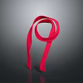 Fashionable Red Scarf With Wrapped Design And Shiny Texture On Dark Background