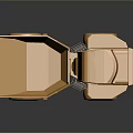Golden Dump Truck Model with Shiny Surface on Reflective Dark Background