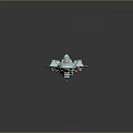 Futuristic Cosmic Spaceship Model With Blue Sleek Design Circular Components And Orange Accents