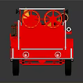 Vintage Red Fire Truck Model With Ladder Seats And Black Wheels