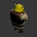 Shrek Animated Character With Green Skin Yellow Ears And Thoughtful Pose