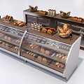 Modern Bread Dessert Shop Display Cabinet 3d model