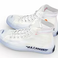Converse All Star White High Top Canvas Shoes with Cancelled Lettering and Transparent Sole