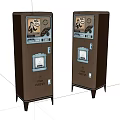 Vintage Brown Coffee Vending Machines As Public Facility With Classic Design