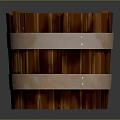 Wooden Bucket With Metal Bands For Home Storage And Decor