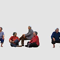Group of Elderly People Sitting Together Chatting and Resting in Relaxed Setting