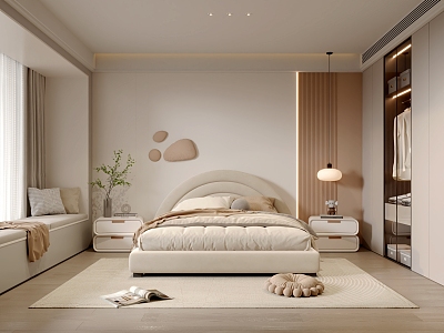 Cream bedroom Modern children's room 3d model