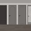 Modern Interior Doors With Different Panel Designs Gray Colors And Wooden Floor
