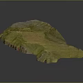 3D Model of Green Terrace Fields with Layered Terrain Structure 3d model