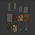 Colorful Decorative Tiles With Vibrant Multicolored Patterns Arranged On White Background