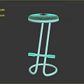 Modern Bar Stool Furniture With Black Seat Silver Metal Frame And Footrest