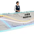 3D Modeled Reception Desk with Marble Surface and LED Lighting Dimensions 6m by 5.2m