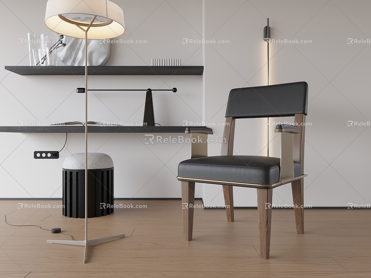 Modern Dining Chair Chair Single Chair 3d model