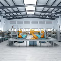 modern assembly line 3d model
