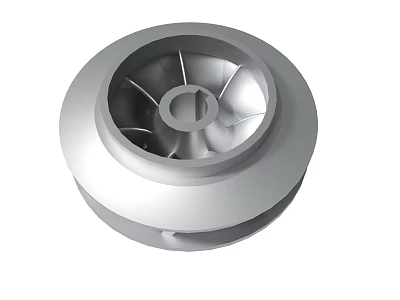 Metal Turbine Impeller Mechanical Component With Blade Structure And Central Hole 3d model