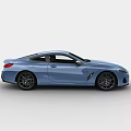 Blue BMW Sports Car With Modern Sleek Exterior And Black Wheels