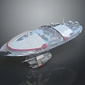 Futuristic Interstellar Spaceship With Sleek Metallic Exterior And Red Accents For Space Exploration