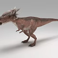 Reptile Dinosaur With Spiked Head Brown Body Standing In 3D Rendered Scene