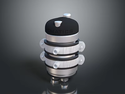 Industrial Mechanical Isolator With Black Top And Multi Layer Silver Rings 3d model
