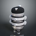 Industrial Mechanical Isolator With Black Top And Multi Layer Silver Rings 3d model